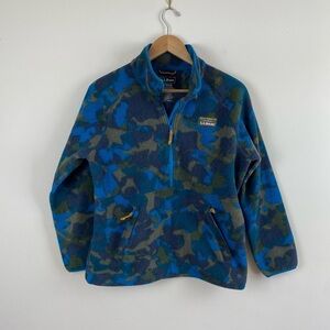 LL Bean Women's Mountain Classic Fleece 1/2 Zip Pullover Camo